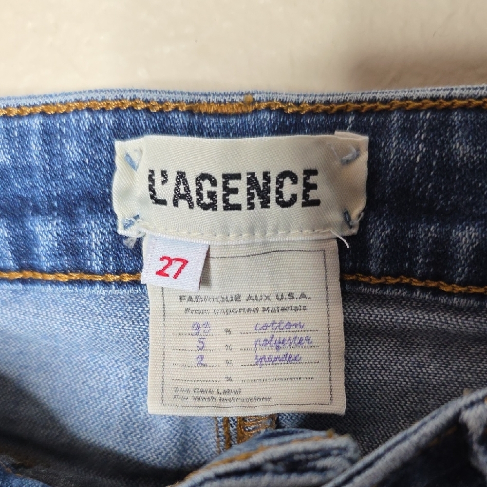 L'AGENCE Marguerite High Rise Skinny Jeans Dark Blue Tuscan Wash Womens Size 27 - Picture 7 of 14